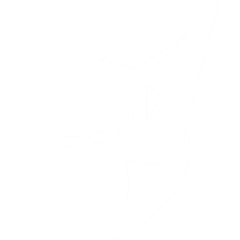 White paper airplane send icon with document frame - accounting services for creative professionals and digital communication businesses